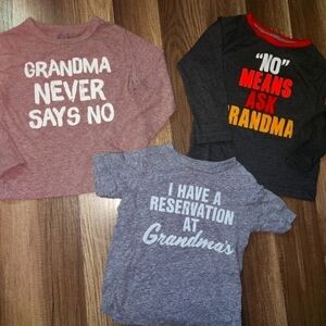 Lot of (3) Toddler size 2T Ask Grandma, Grandma never says No! Shirts  Unisex
